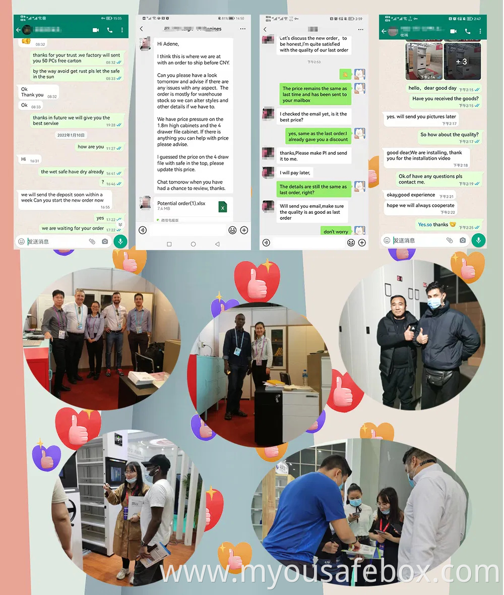 Fireproof Safety Deposit Box Home Office Hotel Alarm System Smart Safe